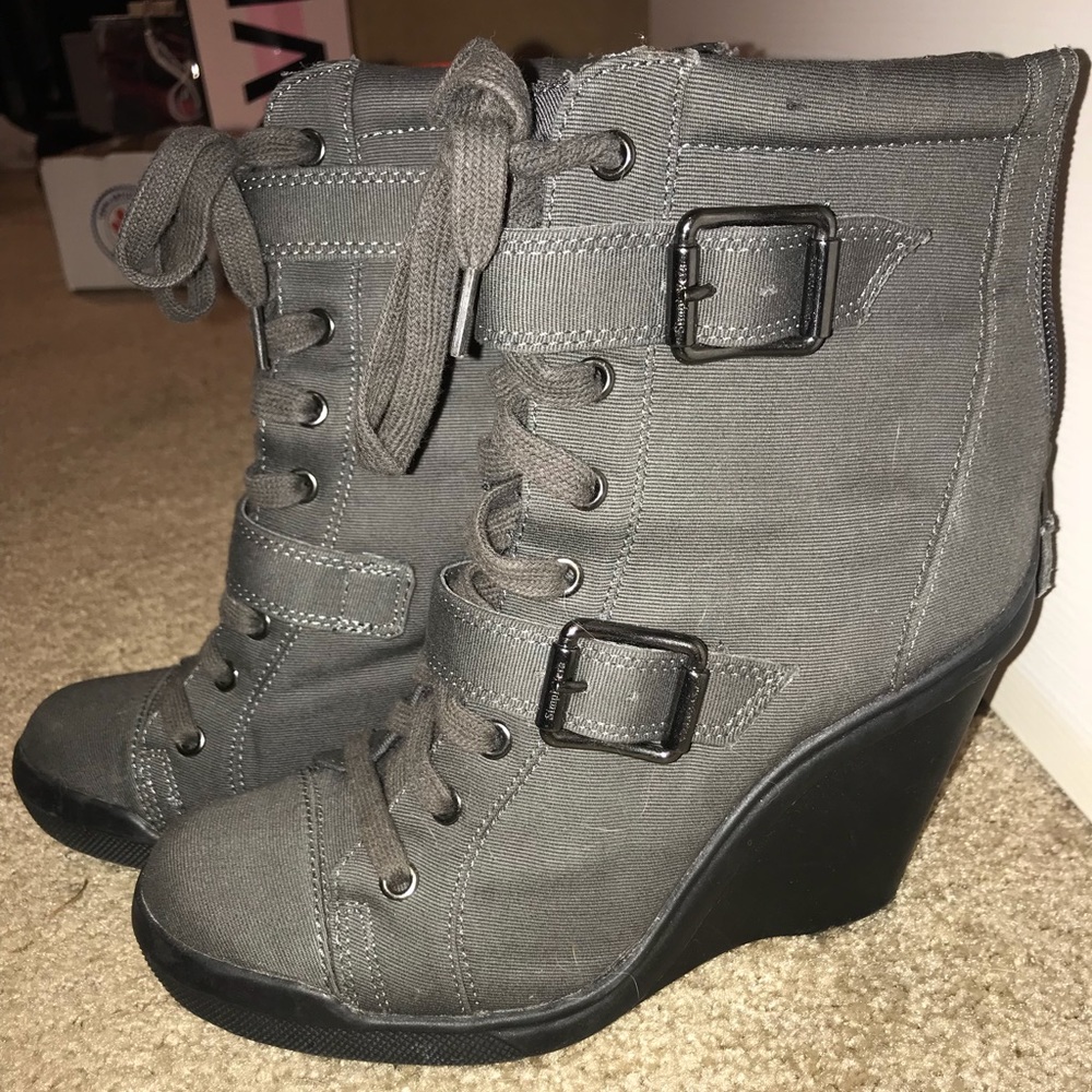 Simply Vera Wang Wedge Buckled Booties